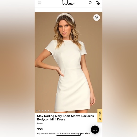 Lulus Stay Darling Ivory Short Sleeve Backless Bodycon Mini Dress - Picture 7 of 7